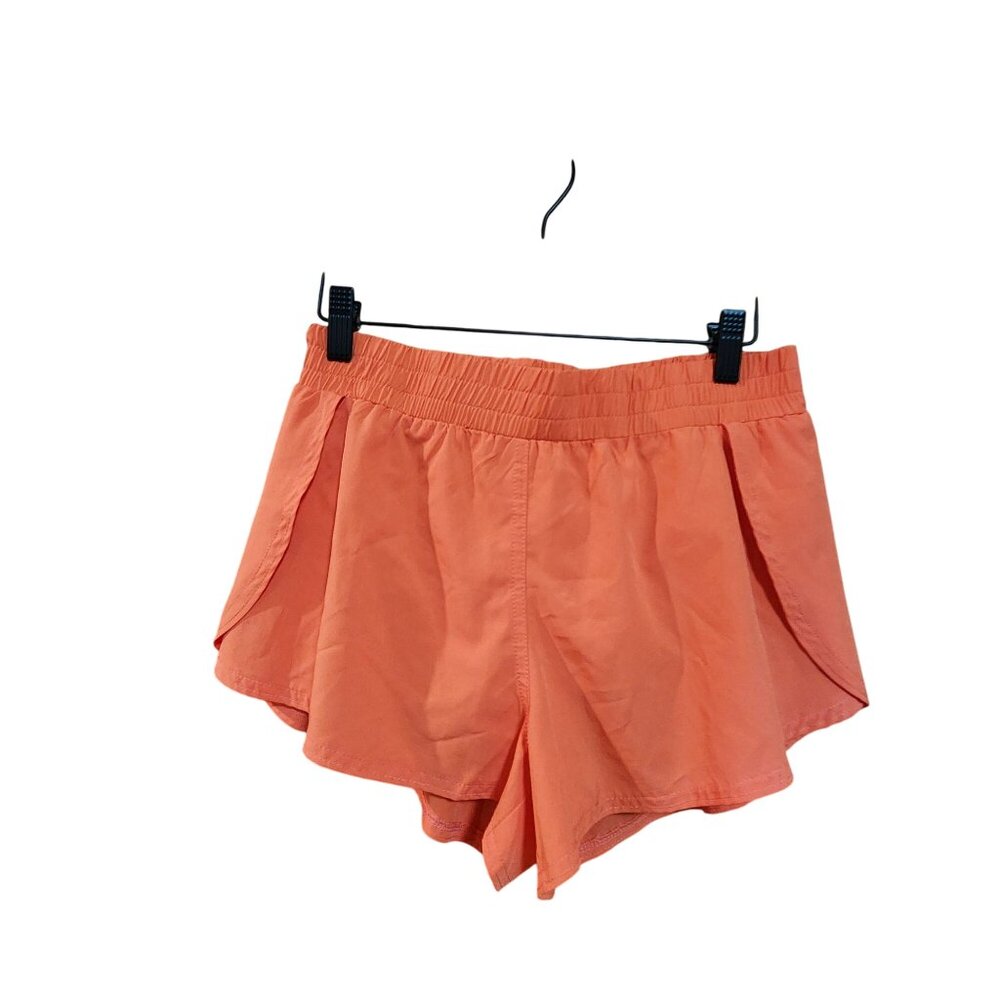 Womens Orange Elastic Waist Flowing Shorts By Revival